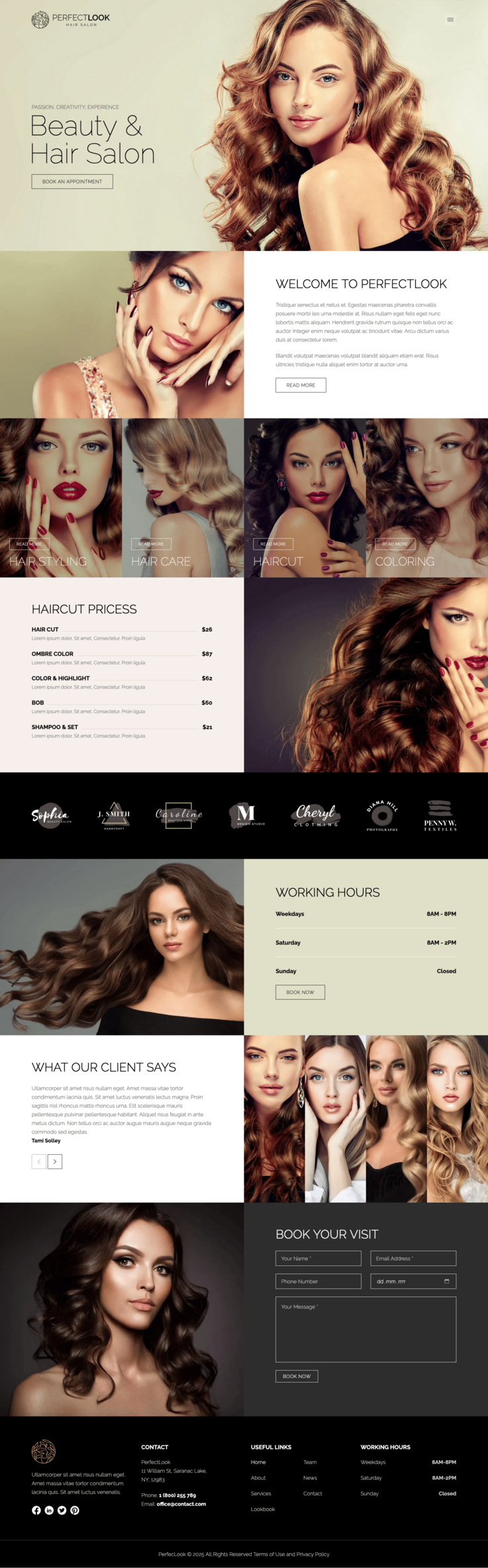 Responsive Contao theme for hairdressers and beauty studios