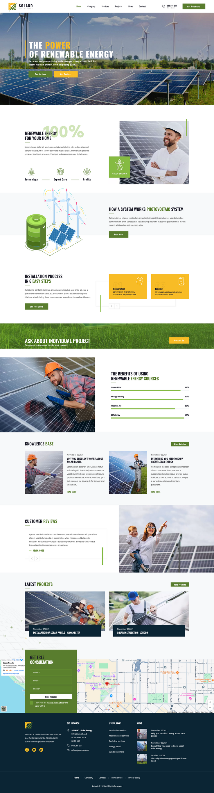 Responsive Contao theme for companies related to a renewable energy