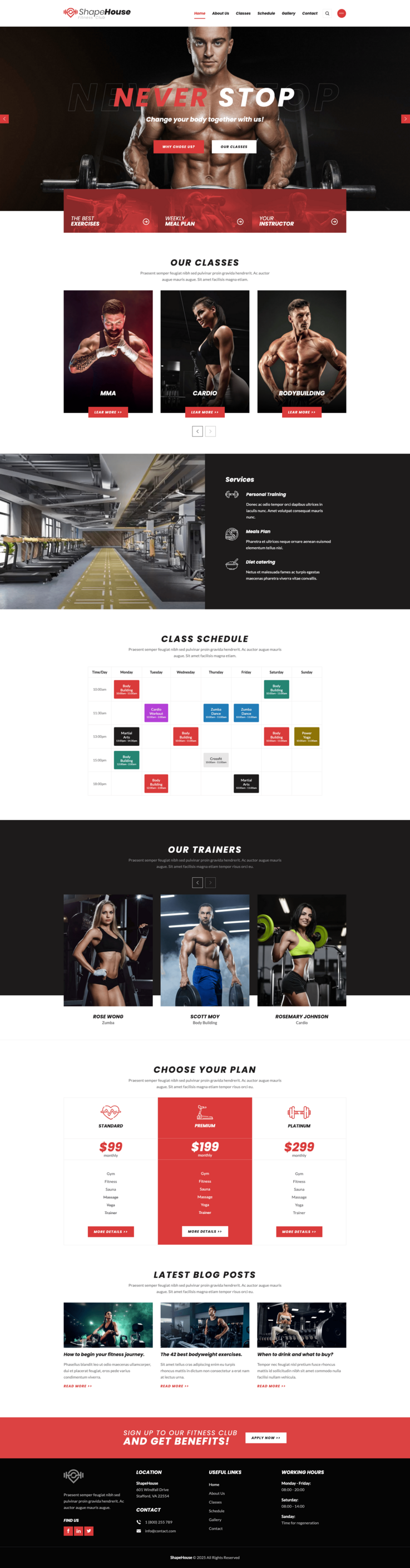 Premium Contao theme for personal trainers and fitness clubs – Responsive Themes for Contao